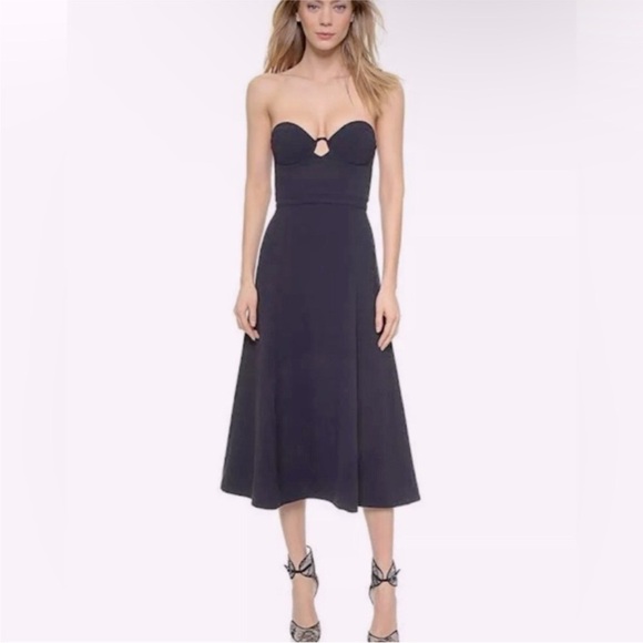 Zimmermann Crepe Strapless Dress in Navy NEW - Picture 3 of 14